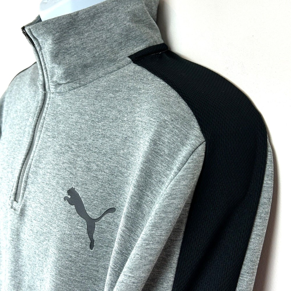 Puma Quarter Zip Gray Sweatshirt Youth Size XL - Picture 3 of 12